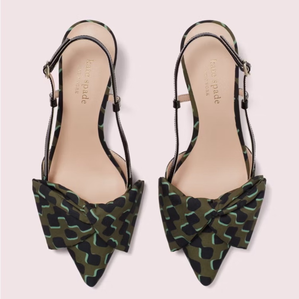 Kate Spade Geometric Strap Kitten Heels Marseille Pumps